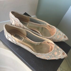 Badgley Mischka Gigi Crystal Pointy Toe Flats
